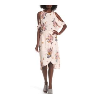 Leith Floral Cold Shoulder Midi Dress